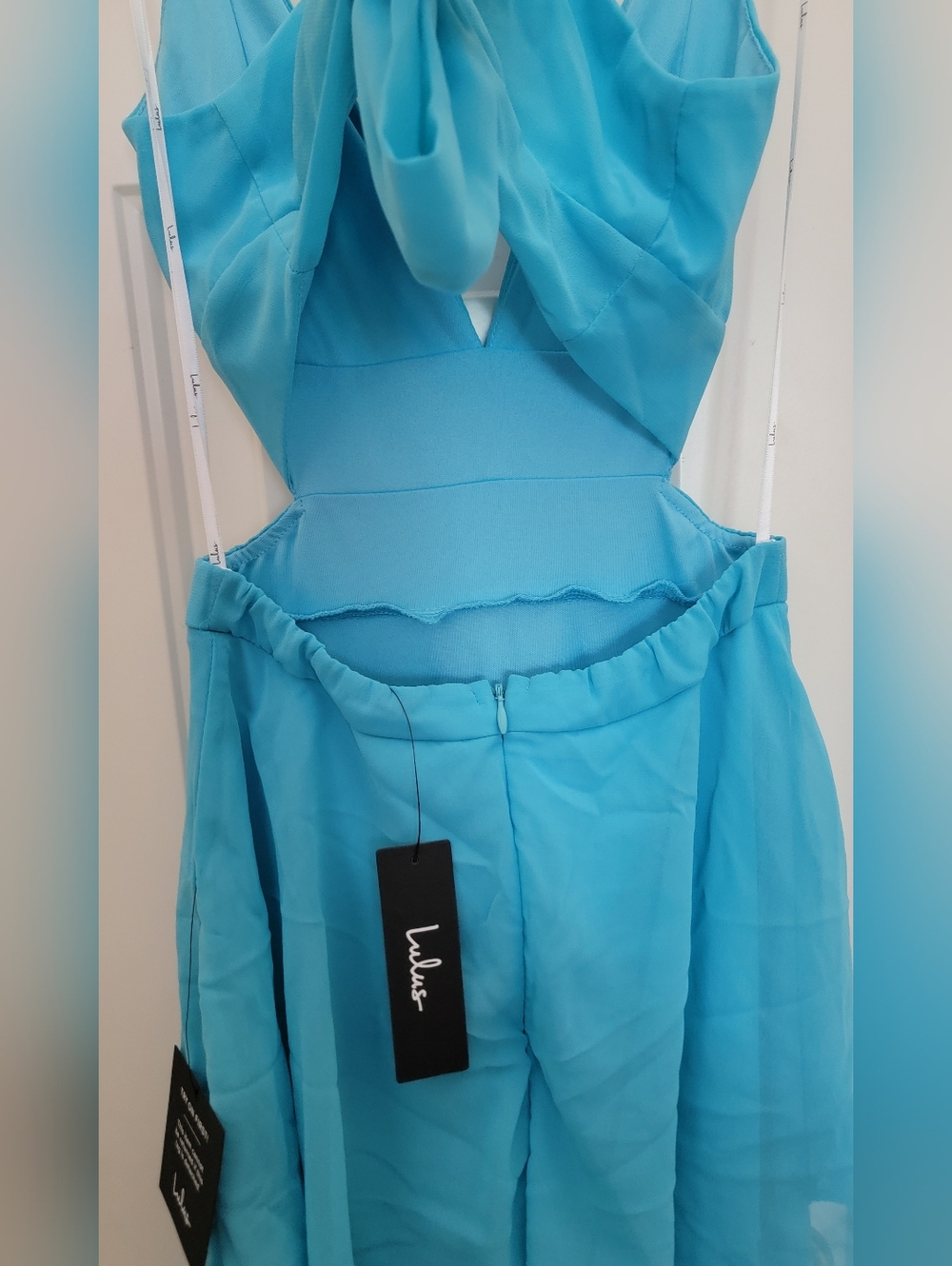 Lulu's Aqua Blue Tier And Now Ruffle Maxi Dress Sz XS - Picture 8 of 11